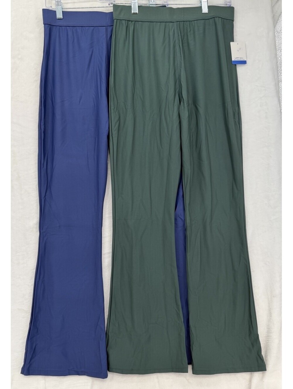 Womens Sun Protection Pants Small Pull On Flare Blue Green Lot UPF 50+ New NWT